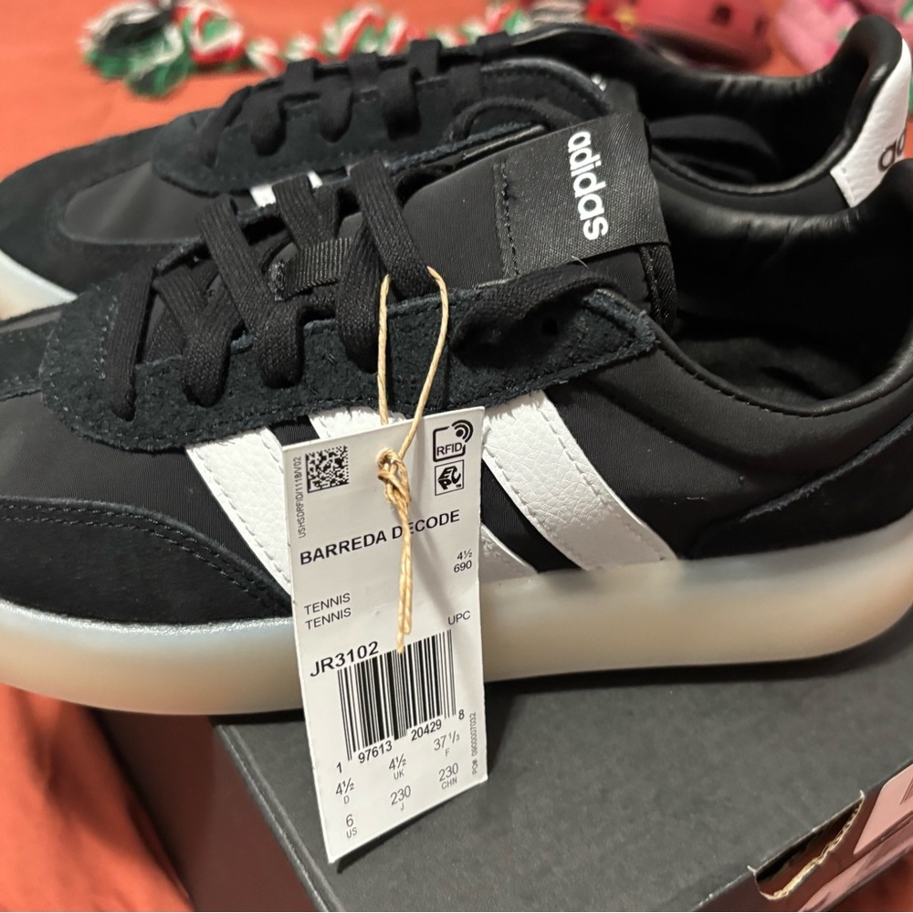 Adidas Barrera Decode Black and White Tennis Shoes